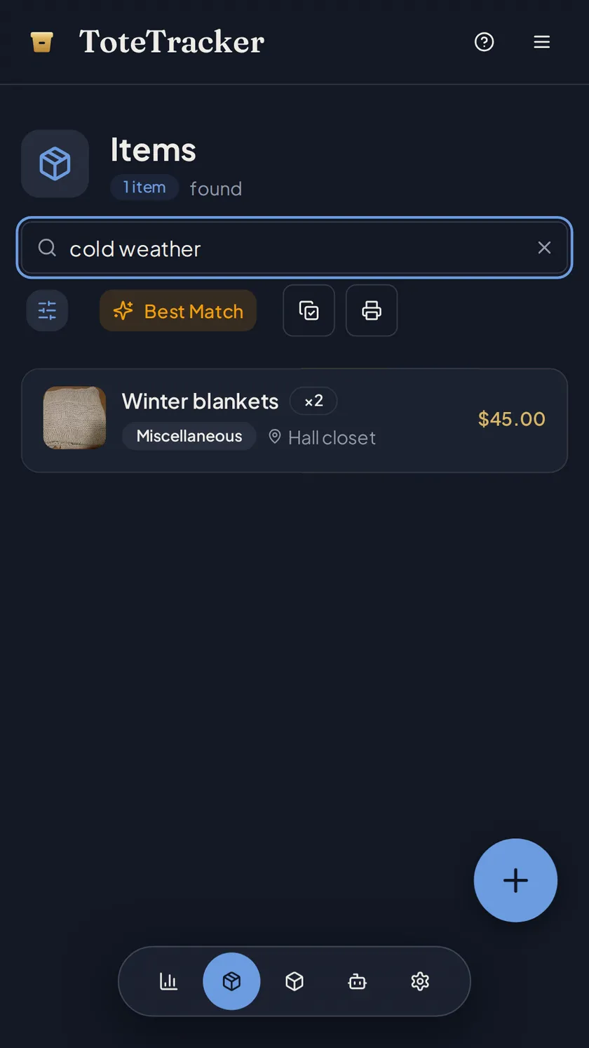 Smart Search results for “cold weather” showing winter blankets