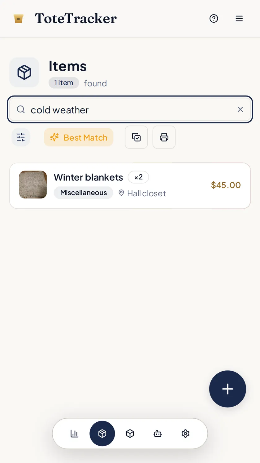 Smart Search results for “cold weather” showing winter blankets